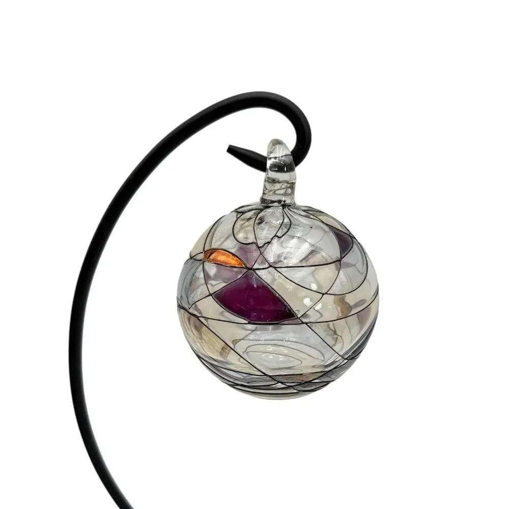 Partylite Mosaic Calypso Stained Glass Christmas Tree Ornament Handblown Retired